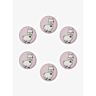 Pack of 6 lama buttons, Ø 15 mm Rose