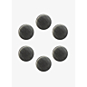 Pack of 6 brushed metal shank buttons, Ø 18 mm canon de fusil
