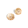 et of 6 mother of pearl buttons engraved with ochre flowers Ø 25 mm