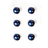 Lot de 6 boutons boule irisé bleu Ø 10 mm