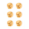 Lot de 6 boutons buis diplodocus Ø 18 mm