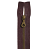 Bordeaux/bronze open end zip, 65 cm