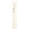 White open end zip, 55 cm