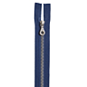 Blue/silver open end zip 30 cm