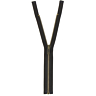 Dark brown open end brass zipper, 45 cm.